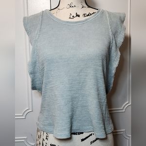 Waffle fabric t shirt